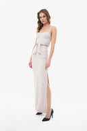 CREPE LONG SKIRT WITH SIDE SLIT