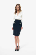 CREPE SKIRT WITH POCKETS