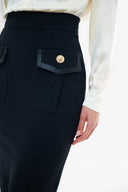 CREPE SKIRT WITH POCKETS