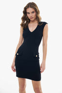CREPE MINI-DRESS WITH POCKETS