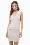 CREPE MINI-DRESS WITH POCKETS