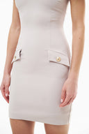 CREPE MINI-DRESS WITH POCKETS