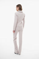 CREPE BLAZER WITH GOLD BUTTONS AND A MATERIAL BELT