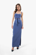 CREPE LONG SKIRT WITH SIDE SLIT